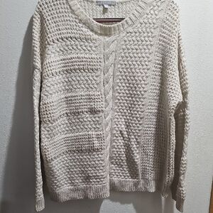 Cyrus Cream Textured Knit Sweater